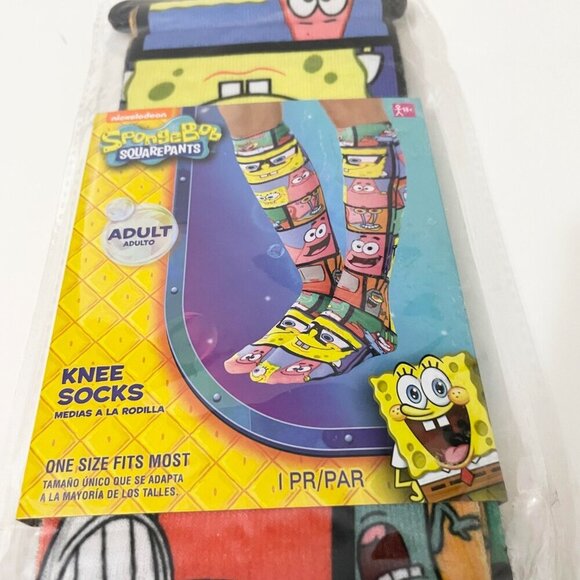 SpongeBob SquarePants Knee High Adult Novelty Socks 1 Pair - Picture 11 of 11